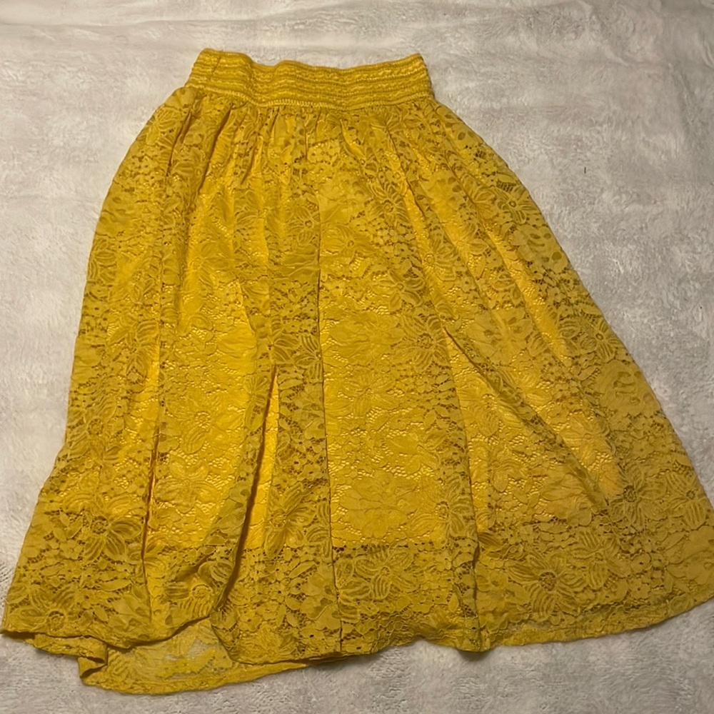 Long Yellow Floral Skirt